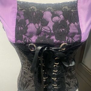 Tripp NYC Purple and Black Corset Top